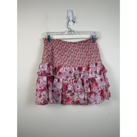 Love Shack Fancy Dresses & Skirts - Love Shack Fancy Silk Floral Mini Ruffle Skirt Size Medium EUC
